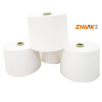 Spun Yarn 100% Polyester 16 40D Spandex Core In Customized Technics Raw White