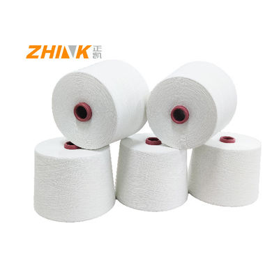 Recycled Raw White GRS 100% Polyester Yarn for Knitting and Weaving Ring / Siro
