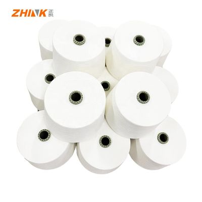 100% Polyester Ne45S Vortex Spun Yarn Raw White For Knitting And Weaving