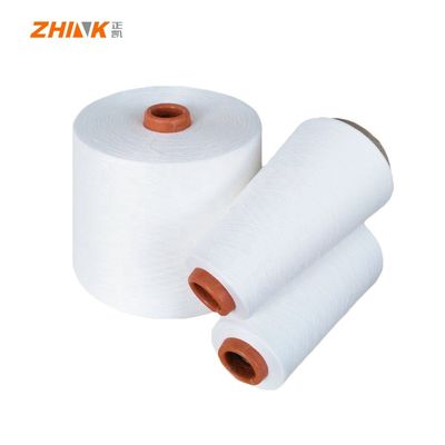 100% Polyester Ne45S Vortex Spun Yarn Raw White For Knitting And Weaving