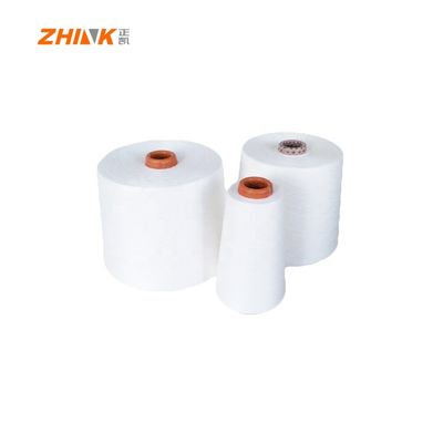 100% Polyester Ne45S Vortex Spun Yarn Raw White For Knitting And Weaving