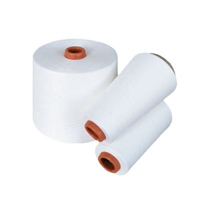 100% Polyester Ne45S Vortex Spun Yarn Raw White For Knitting And Weaving