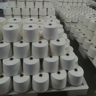 32s 90% Polyester 10% Viscose 90/10 Ring Spun PV Blended Yarn White Raw for Weaving and Knitting