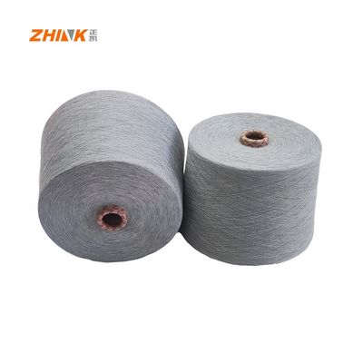 100% Polyester NE32/1 Ring Spun Yarn for Weaving / Knitting Hemp Grey Soft and Smooth