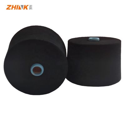 Top Efficiency AAgrade 100% Polyester NE21/1 Ring Spun Yarn for Knitting Special Black